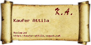 Kaufer Attila névjegykártya